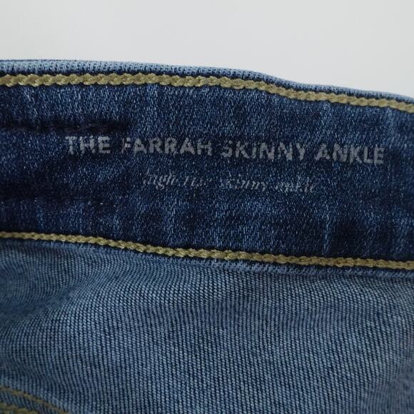 AG‎ Adriano Goldschmied Jeans 30R Blue High Rise Farrah Skinny Ankle Raw Hem - Picture 4 of 14